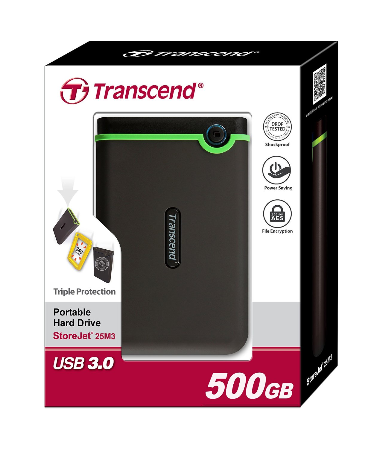 Ổ cứng ngoài 500GB Transcend StoreJet M3 USB 3.0 (TS500GSJ25M3)