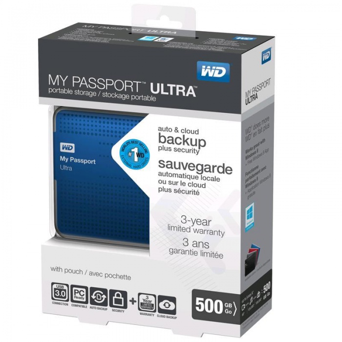 WD My Passport Ultra 500GB, Blue (WDBPGC5000ABL)