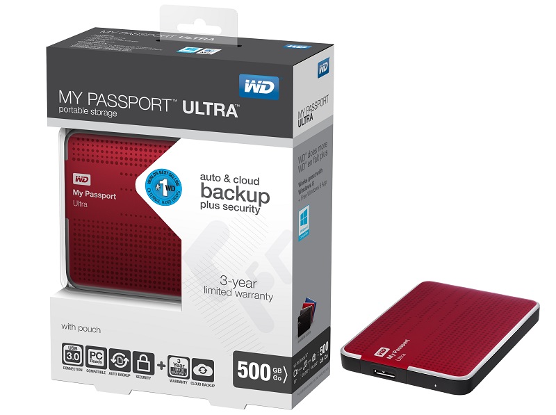 WD My Passport Ultra 500GB, Red (WDBPGC5000ARD)