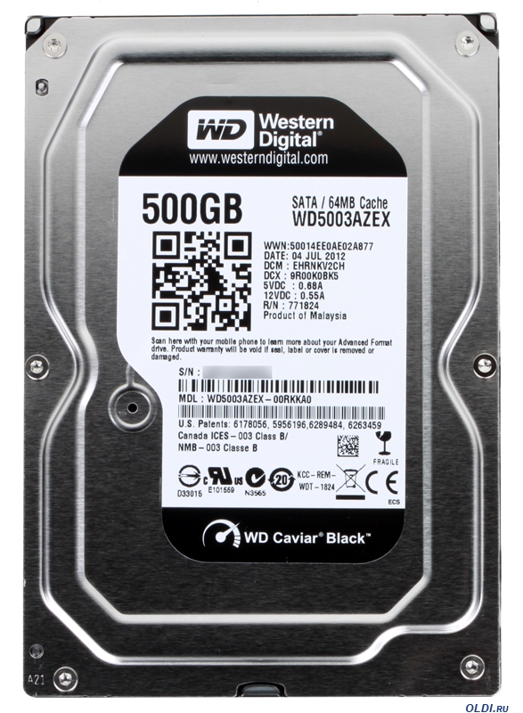 WD Black 500GB Performance Desktop Hard Drive: 3.5-Inch, SATA 6 Gb