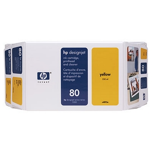 HP 80 Value Pack 350-ml Yellow Ink Cartridge and Printhead (C4893A)